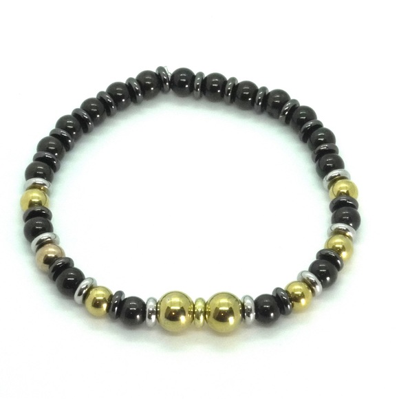 6mm Stainless Steel Beaded Bracelet #BRB-181 - Picture 2 of 2